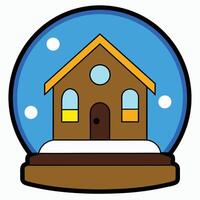 A snow globe with a house inside vector