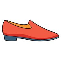 A red shoe with a blue sole vector