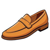 An orange shoe with a strap on the side vector