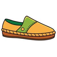 A shoe with a green and yellow color vector