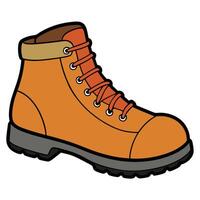 An orange boot with laces on it vector