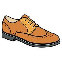 An orange shoe with a black sole vector