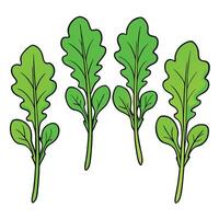 A group of green leaves on a white background vector
