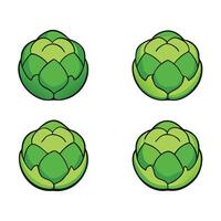 Artichokes icon set isolated on white background vector