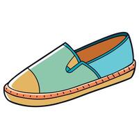 A pair of blue and green shoes on a white background vector