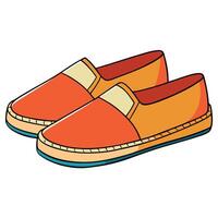 A pair of orange shoes on a white background vector