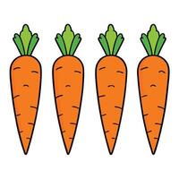 A group of carrots with one green leaf vector