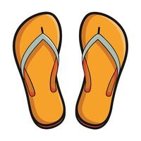 A pair of flip flops on a white background vector