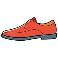 An orange shoe with a black sole vector
