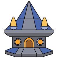 A castle with a tower and two windows vector