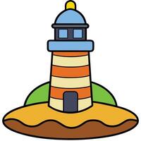 Lighthouse white background vector