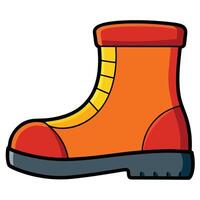 An orange boot with a yellow sole vector