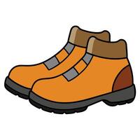 An orange boot with a black sole vector
