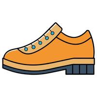 An orange shoe with blue dots on the sole vector