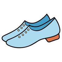 Blue shoes with gold buttons on the side vector