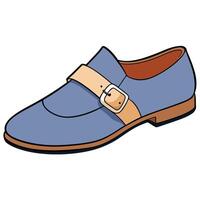 Blue shoes with a buckle on the side vector
