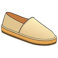 An image of a beige slip on shoe vector