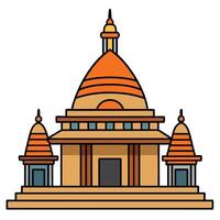 An illustration of a temple in india vector