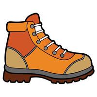 An orange boot with a white sole vector