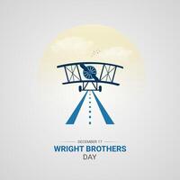 Wright Brothers Day on December 17th Template Hand Drawn Cartoon Illustration of the First Successful Flight in a Mechanically Propelled Airplane vector