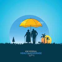 Universal Health Coverage Day, Health Coverage day Design for social media post. 3D Illustration. vector