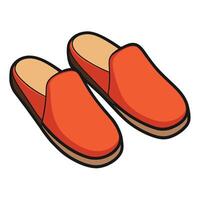 A pair of red slippers on a white background vector