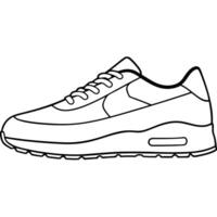 A black and white drawing of a shoe vector