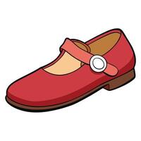 A red shoe with a buckle on the side vector