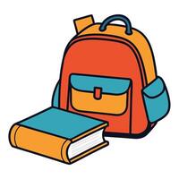 School bag and books illustration design vector