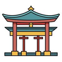 Japanese torii gate icon illustration design vector