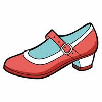 A red shoe with a buckle on the side vector