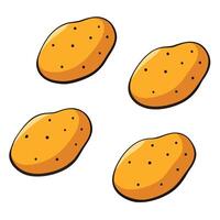 Four potato chips are shown in a row vector