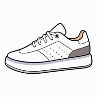 A cartoon white sneaker on a white background vector
