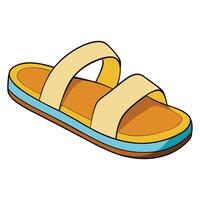 A cartoon pair of sandals on a white background vector