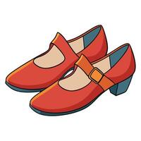 Red shoes with buckles on the side illustration vector