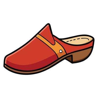 Red clog shoe illustration