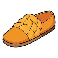 An orange shoe with a braided design vector