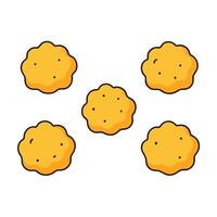 A set of four cookies with different shapes vector
