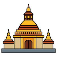 An illustration of a temple in a flat style vector