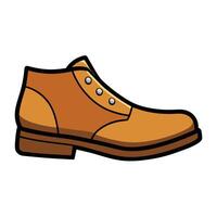 A brown shoe with a button on the side vector