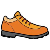 An orange shoe with black laces on it vector