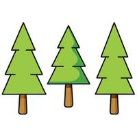Three pine trees on a white background vector