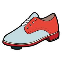 A cartoon shoe with red and blue laces vector