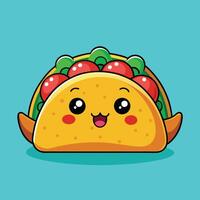 Taco illustration white background vector
