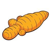 A cartoon carrot lying on the ground vector