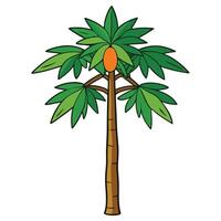 A cartoon palm tree with a fruit on it vector