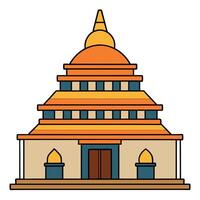An illustration of a temple building vector