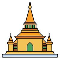 A golden temple icon on a white background vector