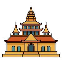An illustration of a temple in a flat style vector