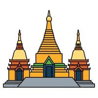 A golden pagoda with three spires vector